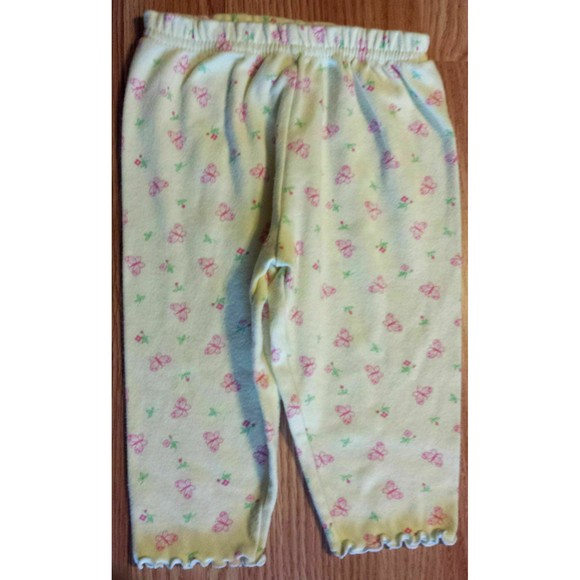 Girl's Size 6 M 3-6 Months 2 Pc Pink L/S Osh Kosh Top & Yellow Butterfly Pants - Picture 5 of 6
